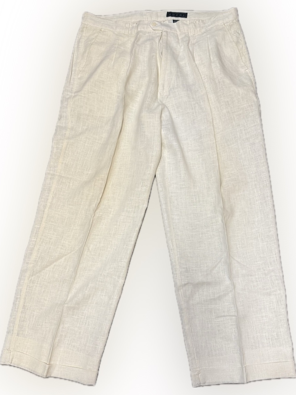 Gochu Lightweight Off White Linen Pants - Sz 40